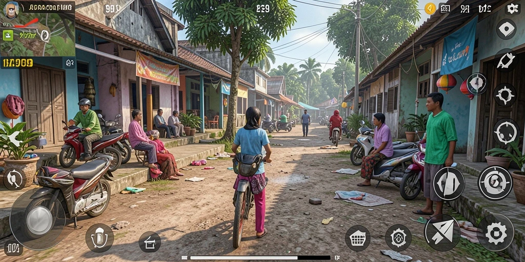 Tampilan gameplay menarik dari 9939 menunjukkan interaksi kehidupan sehari-hari.
