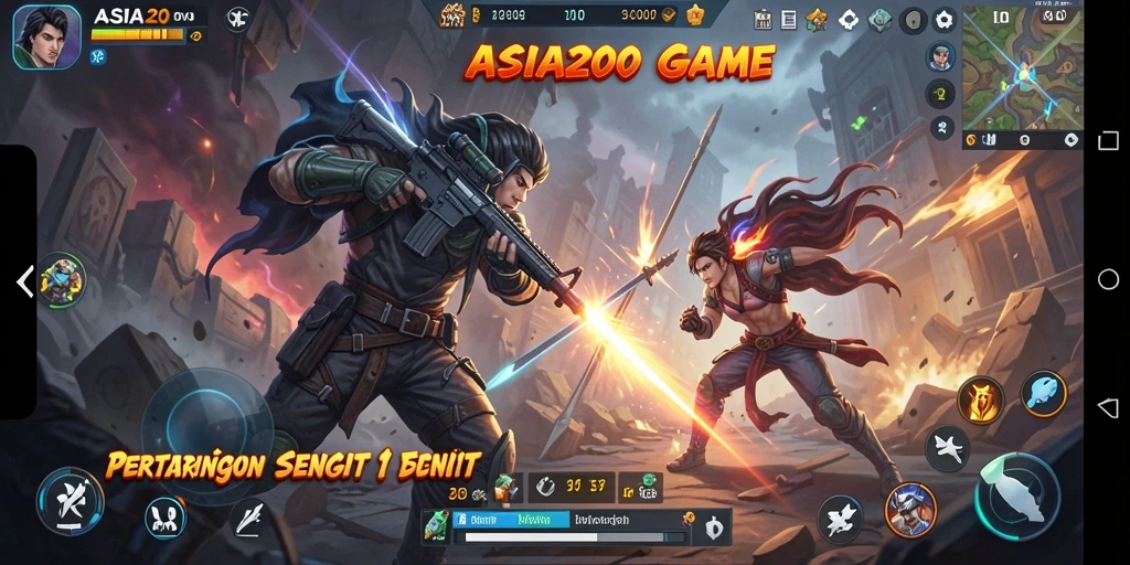 Tampilan gameplay ASIA200 yang mendebarkan dan penuh aksi.