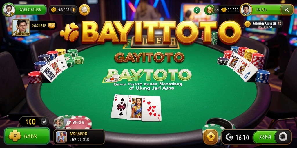 Tampilan menarik dari gameplay poker di BAYITOTO.