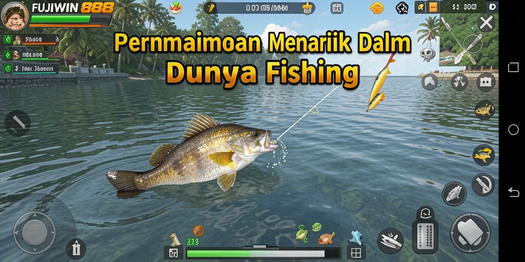 Tampilan gameplay FUJIWIN88 yang memukau saat memancing ikan.