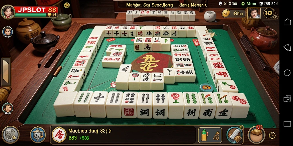 Tampilan gameplay menarik dari JPSLOT88 dengan pecahan Mahjong.