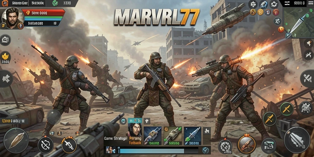 Screenshot dari pengalaman gameplay strategis MARVRL77.