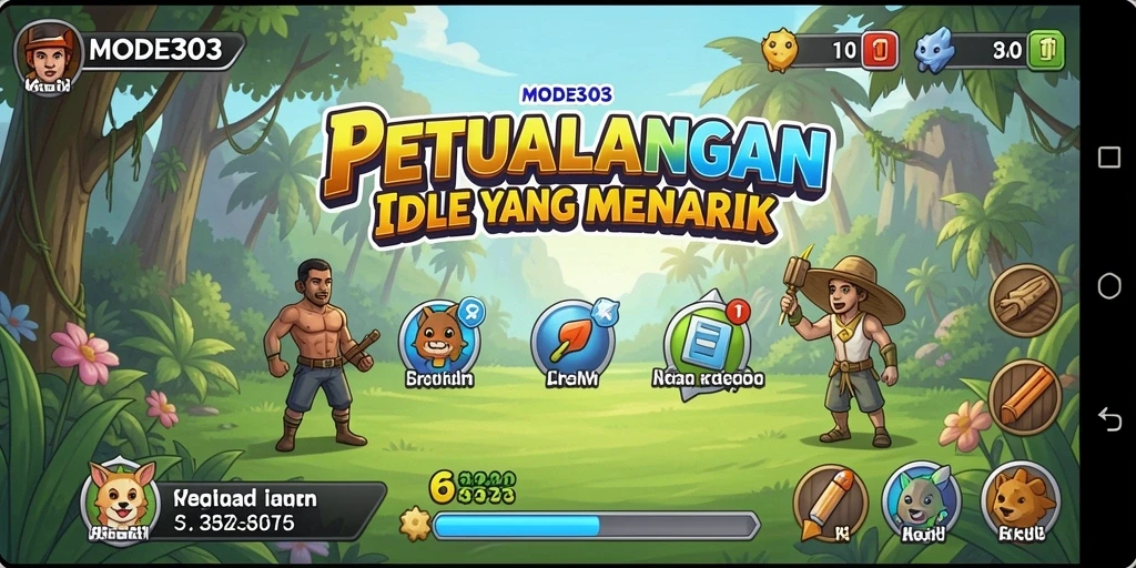 Screenshot gameplay MODE303 menampilkan karakter yang beraksi dalam mode Idle.