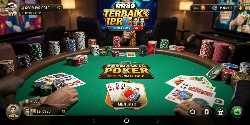 Tampilan gameplay poker di RR89 yang mendebarkan dan interaktif.