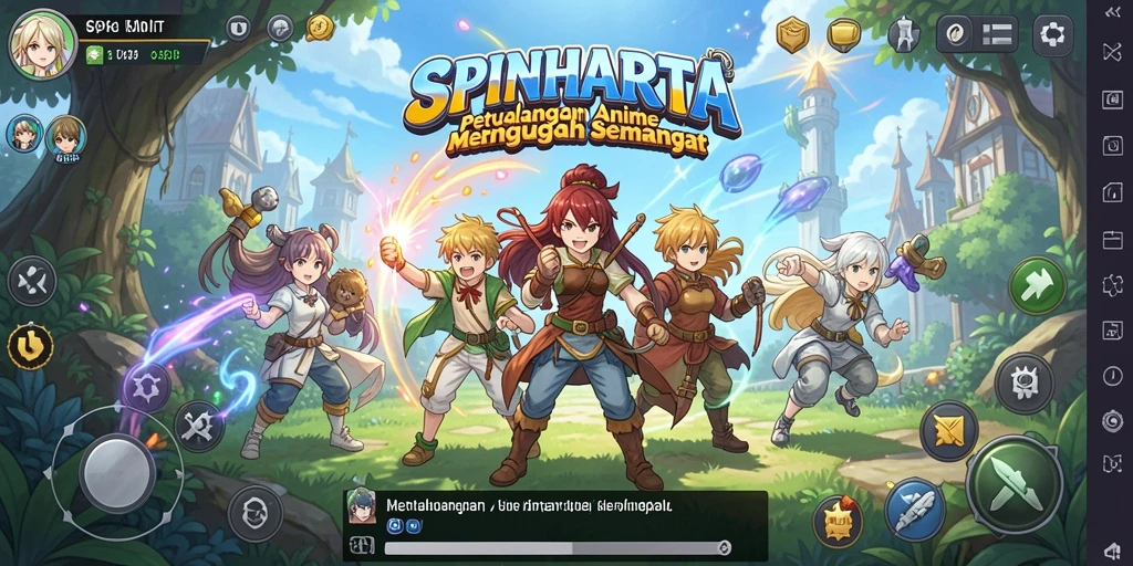 Gameplay seru SPINHARTA dengan karakter Anime yang menawan.