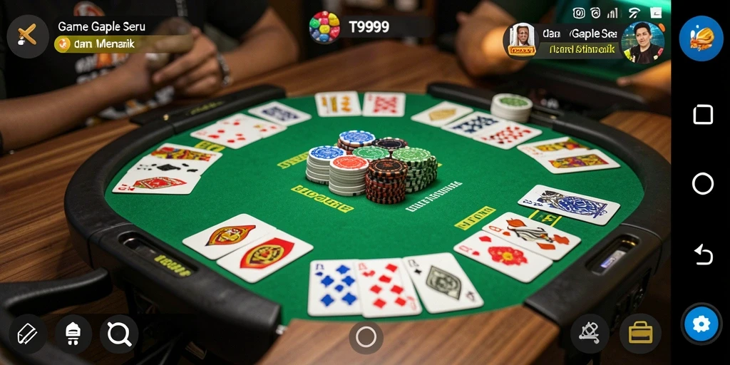 Pemandangan menarik dari gameplay Gaple di T9999.
